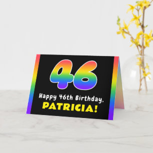 Carte 46e anniversaire : Arc-en-ciel coloré # 46, Nom pe