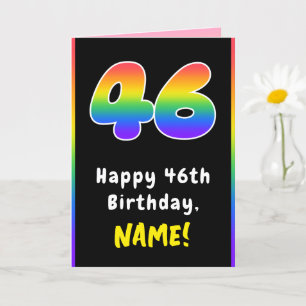 Carte 46e anniversaire : Arc-en-ciel coloré # 46, Nom pe