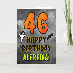 Carte 46e anniversaire : Eerie Halloween Thème + Nom per