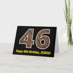 Carte 46e anniversaire : Nom + Faux Motif de céréales en