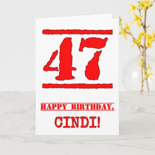 Carte 47e anniversaire : Amusant, Timbre en caoutchouc r