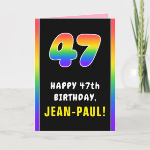 Carte 47e anniversaire : Arc-en-ciel coloré # 47, Nom pe