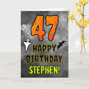 Carte 47e anniversaire : Eerie Halloween Thème + Nom per