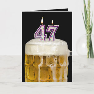 Carte 47th Birthday Bière en noir