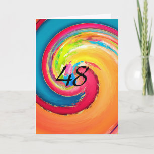 Carte 48 Anniversaire Abstrait coloré