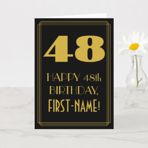 Carte 48e anniversaire ~ Art Déco Inspiré Look "48" & No