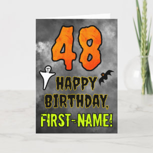 Carte 48e anniversaire : Eerie Halloween Thème + Nom per