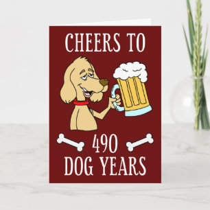 Carte 490 ans de chien 50e anniversaire