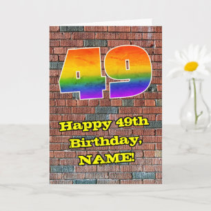 Carte 49e anniversaire : Arc-en-ciel amusant inspiré par