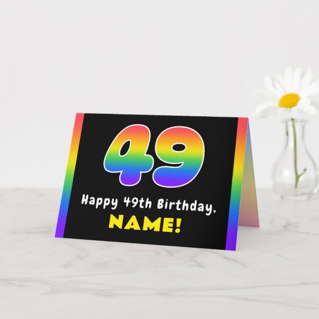 Carte 49e anniversaire : Arc-en-ciel coloré # 49, Nom pe (Petite plante)