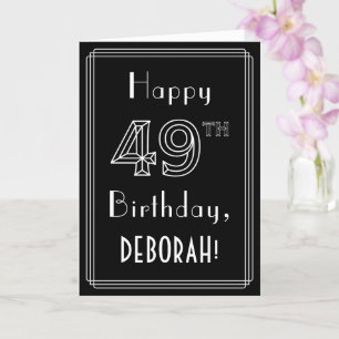 Carte 49e anniversaire : Art Déco Style # 49 & Nom perso