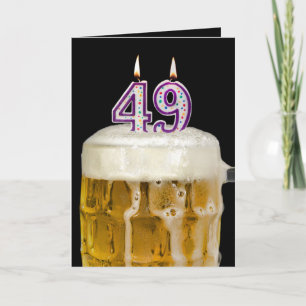 Carte 49e anniversaire Bière en noir