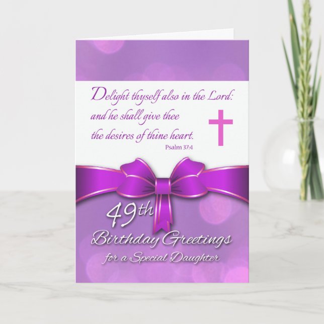 Carte 49e anniversaire de la fille Thème chrétien (Devant)