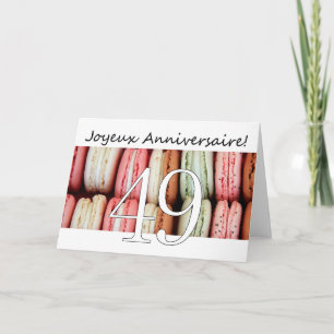 Carte 49e Anniversaire de Macaron-Joyeux !