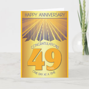 Carte 49e anniversaire de sobriété Golden Ray 12 Étape