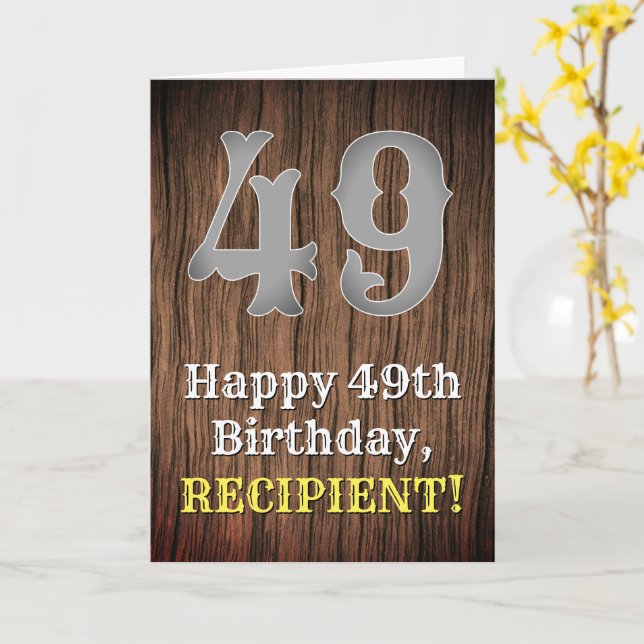 Carte 49e anniversaire : Pays inspiré par l'Ouest Look,  (Fleur jaune)