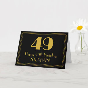 Carte 49ème anniversaire : Art Déco Inspiré Look "49" +