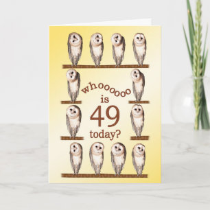 Carte 49th birthday, Curious owls card.