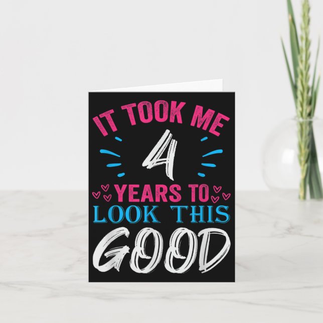 Carte 4 Ans Anniversaire Devis Graphiques Funny 4e B-da (Devant)