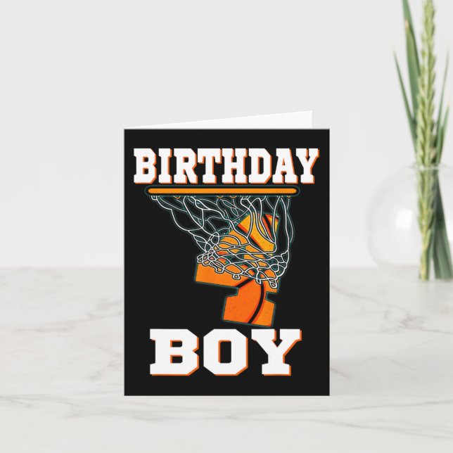 Carte 4 Ans Basketball Boy 4e Anniversaire Fête Cele (Devant)