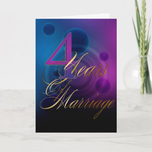 Carte 4 ans de mariage (carte anniversaire)