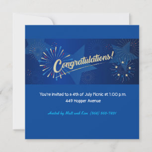 Carte 4 juillet American USA Firework Patriotique Person