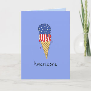 Carte 4 juillet amusante crème glacée américaine