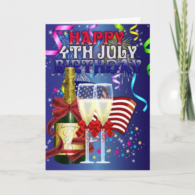 Carte 4 juillet anniversaire - anniversaire sur le (Devant)