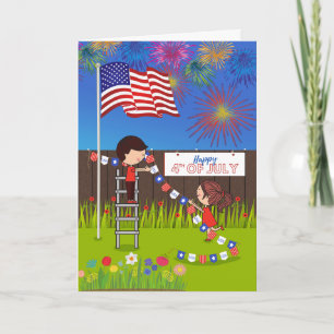 Carte 4 juillet avec Jardin Couple