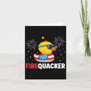 Carte 4 juillet Canard Firequacker Patriotique Quatrième