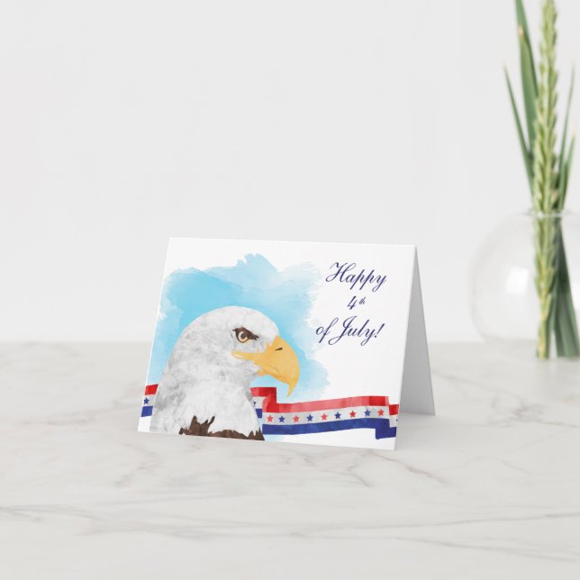 Carte 4 juillet d'aigle patriotique (Devant)