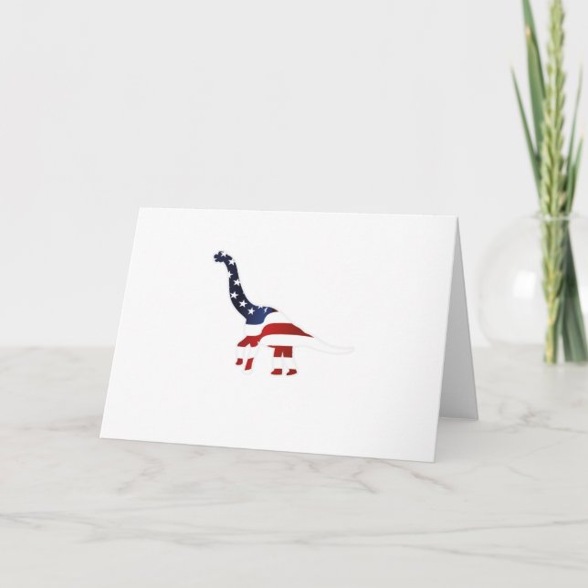 Carte 4 Juillet Dinosaur Drapeau Américain Drôle drôle C (Devant)