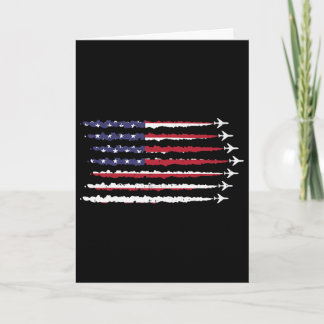 Carte 4 juillet drapeau américain jets hommes patriotiqu