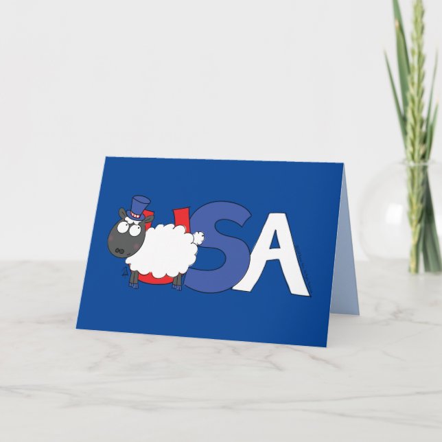 Carte 4 juillet Drôle USA Sheep (Devant)