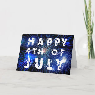 Carte 4 juillet feux d'artifice en bleu 3 photo