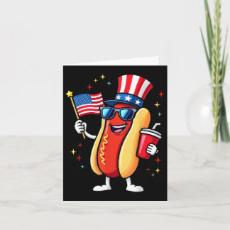 Carte 4 juillet Hotdog Funny Quatrième Juillet Patriotiq