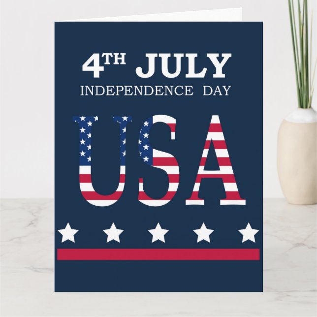 Carte 4 juillet, Independence Day USA Card (Devant)