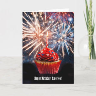 Carte 4 juillet Joyeux anniversaire American Fireworks
