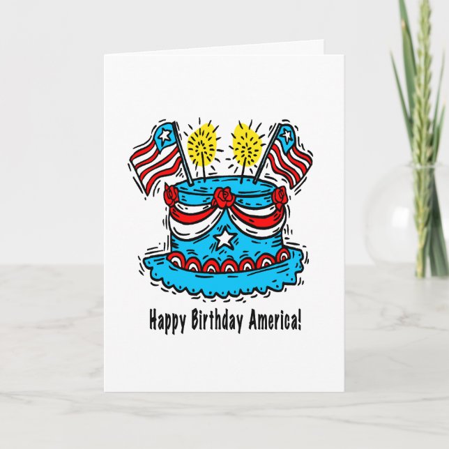 Carte 4 juillet : "Joyeux anniversaire de l'Amériq (Devant)