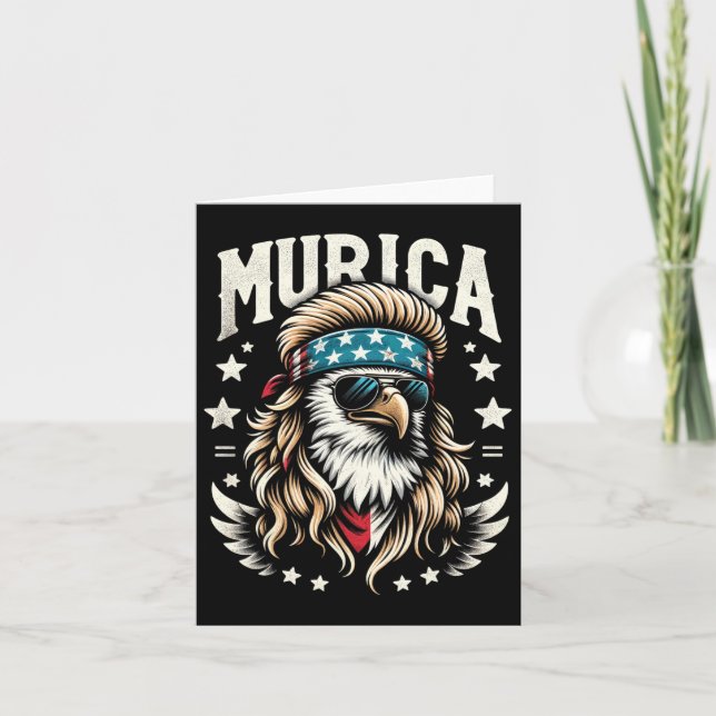 Carte 4 juillet Mur patriotique drôle aigle 4 juillet Et (Devant)