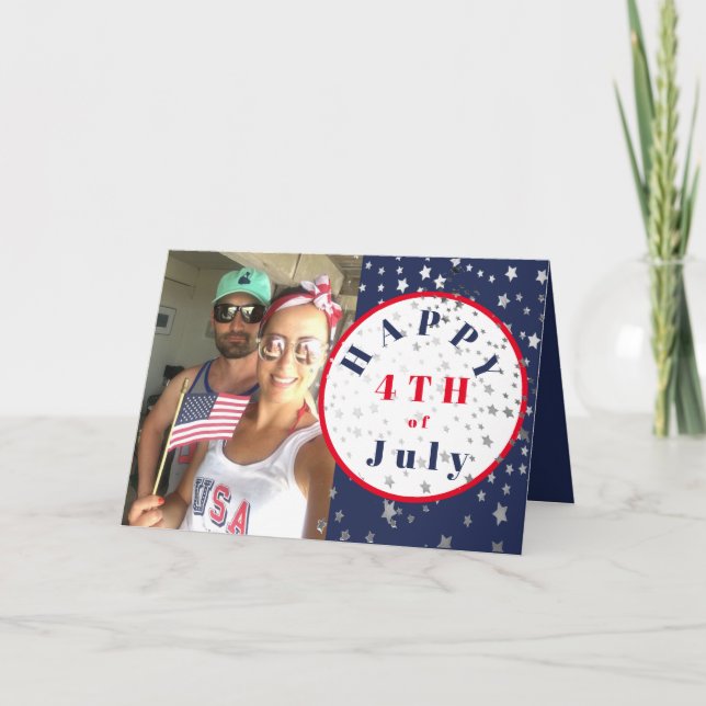 Carte 4 juillet photo Red White Blue Stars (Devant)