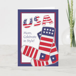 Carte 4 juillet pour Mère, Chaussettes patriotiques