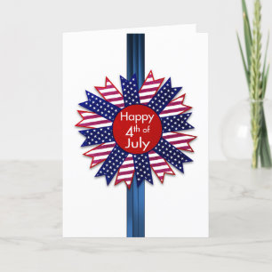 Carte 4 juillet, ruban de bannière étoilée, patriotique