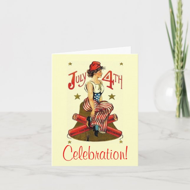 Carte 4 juillet vintage américaine ! (Devant)