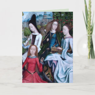 Carte 4 martyrs vierges dans un jardin (détail; M 070) C