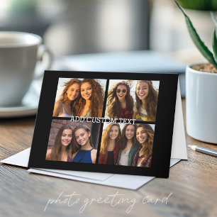 Carte 4 photos en collage - avec espace pour le texte