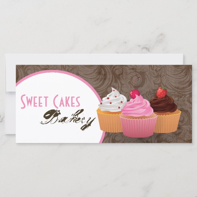 Carte 4"x9" Certificat cadeau Coupe gâteaux boulangerie  (Devant)