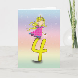 Carte 4 Years Princess Birthday Card