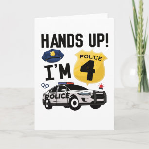 Carte 4e anniversaire Cadeau policier 4 an garçon