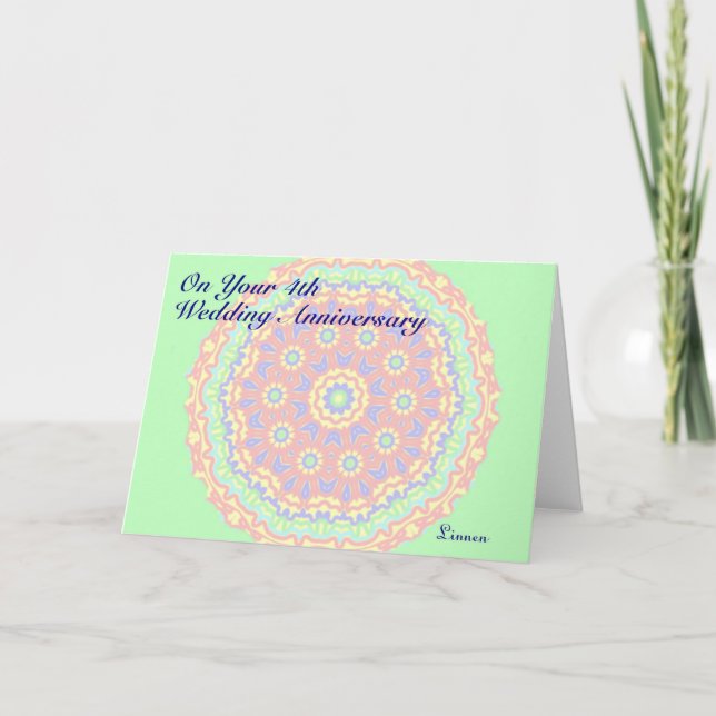 Carte 4e anniversaire du Mariage (Devant)